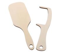 LALADEFIEE 2Pcs Bald Man Smooth Wooden Comb and Brush Set Funny Hairless Styling Tools for Men Novelty and Prank Use