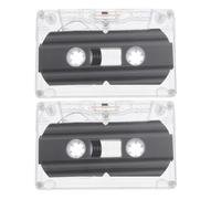 LALADEFIEE 2pcs Blank Cassette Tape 45 Minutes Vintage Plastic Smooth Surface round Edges Multi-use Retro Style DIY Party Recording Tape