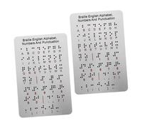 LALADEFIEE 2pcs Braille Alphabet Board for Beginners with Numbers and Punctuation Tactile Learning Tool for Blind Portable Braille Educational Aid for Special Education