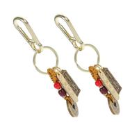 LALADEFIEE 2pcs Brass Horse Zodiac Keychain with Feng Shui Five Emperor Coins and Gourd Pendant, Chinese Zodiac Souvenir for 2026 Year of The Horse, Lucky Amulet Keyring for Car and Bag