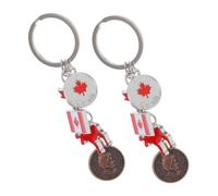 LALADEFIEE 2pcs Canadian Flag Keychains Pendant Key for Luggage Bag Accessories and Festive Presents Day Patriotic Style