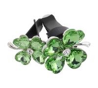 LALADEFIEE 2pcs Car Air Vent Perfume Clip Aromatherapy Diffuser Lucky Green Four Leaf Clover Design Crystal Car Air Outlet Decoration for Interior Fragrance
