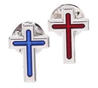 LALADEFIEE 2pcs Christian Cross Brooch Pins Set Prayer Pin Brooch for Suit Religious Cross Decor for Baptism Party Accessories