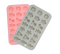 LALADEFIEE 2pcs Christmas Silicone Candy Molds Mini Santa Claus Wreath Gingerbread Man Baking Trays Non-Stick for Chocolate Fondant Candy Soap DIY Holiday Desserts