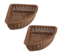 LALADEFIEE 2Pcs Corner Storage Basket Set, Sector-Shaped Plastic Organizer Bins for Kitchen, Bathroom, and Closet, Small Triangle Countertop Storage Containers with 24.5Cm Radius and 8.5Cm