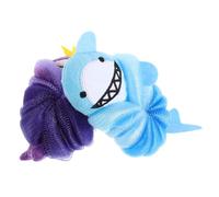 LALADEFIEE 2pcs Cute Bath Loofah for Boys and Girls Soft Mesh Sponge Cartoon Mermaid Shark Design Gentle Exfoliating Shower Puff for Boy Girl Bath