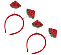 LALADEFIEE 2pcs Cute Fruit Headbands for Boy Girl Realistic Watermelon Design Fun Party Accessories for Holidays and Festivals Adorable Boy Girl Headwear for Carnival Celebrations