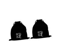 LALADEFIEE 2pcs Drawstring Hair Dryer Travel Bags Velvet Blow Dryer Pouch for Hair Tools Storage Organizer with Clear Label Black Pattern for Hotels and Home
