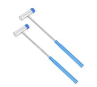 LALADEFIEE 2pcs Dual-ended Hammer with Blue Handle and Soft Head Lightweight Building Blocks Accessory for Educational Play and Assembly Fun