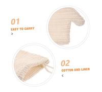 LALADEFIEE 2pcs Dual-sided Exfoliating Bath Mitts for Women and Men Reusable Body Scrubbing Gloves with Rich Lather Dirt Removal and Deep Cleansing Shower Gloves Cotton-linen Bath