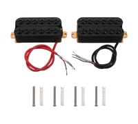 LALADEFIEE 2pcs Electric Guitar Humbucker Pickup Replacement, Dual-coil Magnetic Design with Screws and Springs, Black Metal and Plastic Construction for Clean Audio and Glare Reduction,