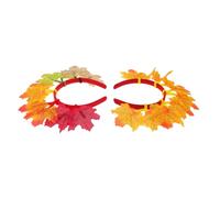 LALADEFIEE 2pcs Festive Maple Leaf Headband Elastic Fall Hair Bands for Women Thanksgiving Party Photo Props Autumn Harvest Festival Accessories