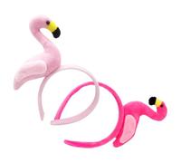 LALADEFIEE 2pcs Flamingo Headbands for Parties Photo Props with Comfortable Plush Cloth Material, Unique Lovely Hair Accessories for Tropical Luau and Fun Events
