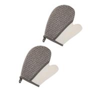 LALADEFIEE 2pcs Flax Material Body Bath Gloves Shower Scrubbers Exfoliating Puff for Easy Cleaning