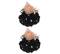 LALADEFIEE 2pcs Flower Hair Bun Cover Clips Decorative Floral Hair Net for Women Elegant and Simple Design for Weddings Parties and Everyday Use