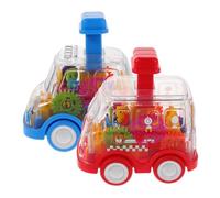 LALADEFIEE 2pcs Friction Powered Push Cars for Transparent Lightweight Design Sturdy Construction for Independent Play and Mechanical Exploration Non-electronic Montessori