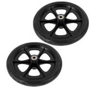 LALADEFIEE 2pcs Front Caster Wheels for Wheelchair and Rollator, 8 Inch Sturdy Replacement Wheels with Smooth Rolling, Lightweight Stainless Steel and Rubber Material, Suitable for Indoor