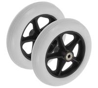 LALADEFIEE 2pcs Front Swivel Walker Replacement Wheels for Wheelchairs and Transport Chairs, Wear Resistant PVC Small Caster Wheels Suitable for Daily Mobility Aids
