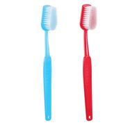 LALADEFIEE 2Pcs Giant Dual-Sided Toothbrush Oversized Plastic Props Lightweight Large Fake Brushes for Store Displays and Social Media Photos