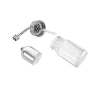 LALADEFIEE 2pcs Glass Airbrush Paint Bottles Storage Mixing Jars Holder Cleaning Kit for Airbrush Systems