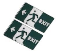 LALADEFIEE 2pcs Glow in The Dark Enamel Pins Mini Cute Exit Sign Man Running Brooches Lapel Pin for Backpacks Clothing Holiday Decoration