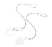 LALADEFIEE 2pcs Guitar Pick Holder Necklace Transparent Plectrum Cover Lightweight Storage for Guitarists Music Lover Stylish Accessory Unique Design Comfortable Daily Wear