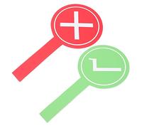 LALADEFIEE 2Pcs Handheld Judging Board Classroom Supply for Teachers Students for Voting Assessment Easy to Clean Double Sided Answer Paddles