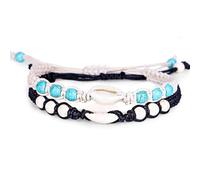 LALADEFIEE 2pcs Handmade Woven Shell Bracelets, Hand Jewelry Decoration, Unique Fashion Design Suitable for Anniversary Celebration and Advertising