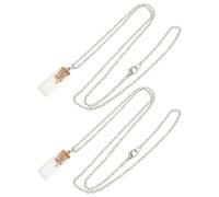 LALADEFIEE 2pcs Inspirational Mustard Seed Necklace for Men Women Tiny Religious Charm Glass Locket Pendant Christian Seed Jewelry for Encouragement and Faith Daily Wear