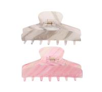 LALADEFIEE 2pcs Iridescent Striped Shark Clip Large Hair Claw Clip Cute Novelty Chameleon Claw for Girls Kawaii Ergonomic Curved Hair for Thick