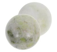 LALADEFIEE 2pcs Jade Hand Exercise Massage Balls Baoding for Deep Tissue Therapy and Meditation with Ergonomic Grip Natural Chinese Health Fitness Balls for Stress Relief and Hand Therapy