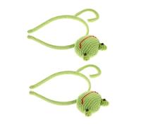 LALADEFIEE 2pcs Knitted Frog Headband Cute Cartoon Hairband with Big Eyes Ideal for Women Makeup Spa Skincare Costume Events