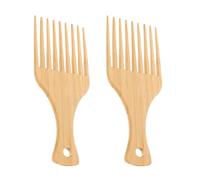 LALADEFIEE 2pcs Male Combs Hair Pick Oil Combs Wide Tooth Bamboo Haircut Styling Lightweight Practical Khaki Easy to Hold for Daily Use and Can Be Placed in A Handbag