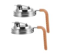 LALADEFIEE 2pcs Mason Jar Lids with Leakproof Pour Spout and Comfortable Handle Stainless Steel Flip Caps for Home Brewing Fermented Drinks Fruit Beverages and Storage Jars
