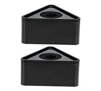 LALADEFIEE 2pcs Mic Logo Station Abs Microphone Flag for Interviews Scratch Design Portable Black Mic Holder for Tv and Reporting Use