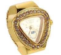 LALADEFIEE 2pcs Mini Finger Ring Watch Unique Appearance Modern Design Alloy Glass with Button Battery Not Easy to Fade Not Easy to Break for Attending Parties
