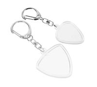 LALADEFIEE 2pcs Mini Guitar Pick Holder Set - Heart Triangle Shape Plectrum Storage Case with Keyring Pendant for Guitar Pick Organization and Music Accessories