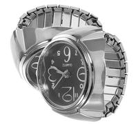 LALADEFIEE 2pcs Mini Ring Watches for Men and Women Metal Alloy Case, Black Colour, Big Numbers Display, Stylish Fashion Accessories Suitable for Personal Decoration and Employee Benefits