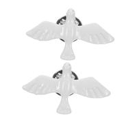 LALADEFIEE 2pcs Miniature Dove Brooch Lapel Pins Religious Bird Badge for Baptism Communion Confirmation Faith Symbol Accessories for Men Women Elegant Sacred Ceremony Jewelry