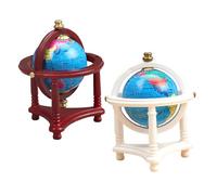 LALADEFIEE 2pcs Miniature Globe for Dollhouse Realistic Educational Earth Model with Accurate Detailing Study Decor for Learning and Miniature Display White