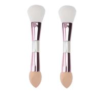 LALADEFIEE 2pcs Multifunctional Double Ended Makeup Brush Portable Cosmetic Tool for Blusher and Powder Application Soft Dual Headed Design with Comfortable Handle for Daily and Professional