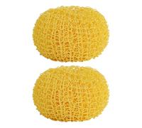 LALADEFIEE 2pcs Nano Cleaning Scrubbers Pot Brush Balls Non-Scratch Fiber Dishware Washing Sponge Replacement Heads Yellow for Kitchen Dish and Pot Cleaning