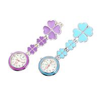LALADEFIEE 2pcs Nurse Watch Fob Clip Chest Watch Nursing Unique Four Leaf Design for Nurses Doctors
