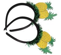 LALADEFIEE 2pcs Pineapple Shaped Hairband Lightweight Hawaiian Fruit Headbands for Party and Wedding Yellow Headwear for Women and Cute Selfie Props