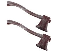 LALADEFIEE 2pcs Plastic Pirate Costume Axe for Halloween Cosplay and Stage Performances Decorative Fake Axes with Painted Finish for Party and Festival Props