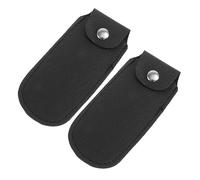 LALADEFIEE 2pcs Portable 10-hole Harmonica Leather Storage Bags Black Harmonica Cases Zipper Protective Containers Suitable for Beginners and Blues Music Players