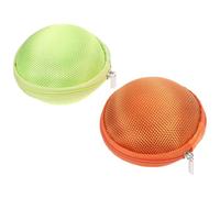 LALADEFIEE 2Pcs Portable Essential Oil Bottle Organizer Bag 7-Slot EVA Case for Travel Perfume and Nail Polish Storage, Lightweight Holder for Cosmetics, Green and Orange