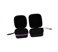 LALADEFIEE 2pcs Portable Essential Oil Storage Pouches 7-Compartment Shockproof Carrying Case Hanging Strap for 5ml Bottles Black and Purple for Travel and Daily Use