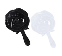 LALADEFIEE 2pcs Portable Handheld Makeup Mirrors for Women Cosmetic Vanity Mirrors in Black and White Lightweight Travel Compact with High Definition Surface for Easy Makeup and Lipstick