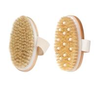 LALADEFIEE 2pcs Practical Bath Brush with Natural Wooden Handle and Nylon Bristles for Body Cleaning and Skin Softness Improvement, Suitable for Bath and Body Care